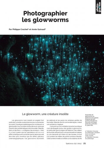 Spelunca n°179 (septembre 2025) - Photographier les glowworms